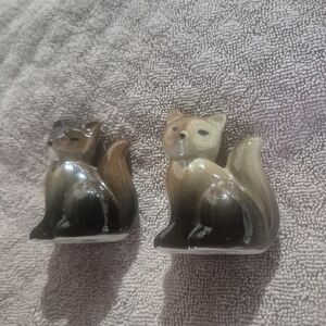 Ceramic Fox Small Pet Figurine - Brown/Black